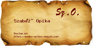 Szabó Opika névjegykártya
