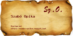Szabó Opika névjegykártya