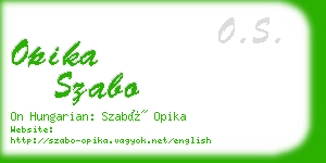 opika szabo business card